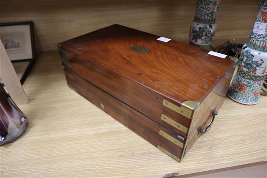 A George III mahogany writing slope by Gaimes width 52cm